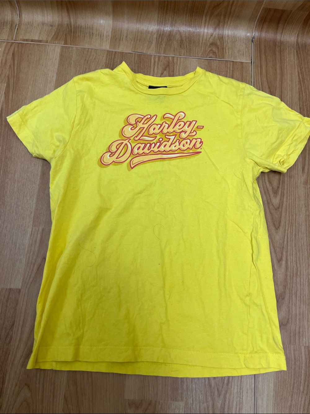 Harley-Davidson Bright Yellow Tee with Orange Script